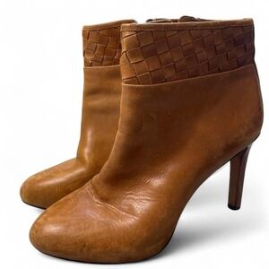 Antonio Melani tan Italian leather platform stiletto ankle boots US 8.5